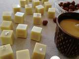 Chocolats blancs fourrés au caramel beurre salé et noisette: defi n°1 cuisineaddict