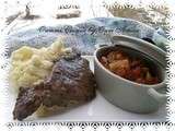 Steak, purré et sa cassolette de légumes
