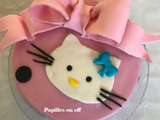 Gâteau Hello Kitty en pâte à sucre, au thermomix ou sans – spécial allergique à l’oeuf