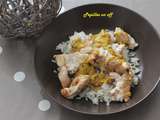Poulet à la crème de curry et son riz pilaf