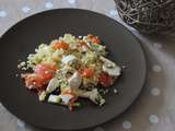 Salade de perles au saumon fumé, champignons et à l’aneth