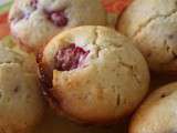 Muffin au chocolat blanc et aux framboises