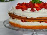Gâteau moelleux vanille et fruits rouges {Bataille food #56}