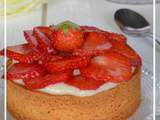 Tarte aux fraises sur palet breton