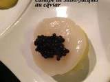 Canapé de Saint-Jacques au caviar