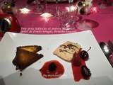 Foie gras hibiscus et poivre de timut, gelée de fruits rouges, brioche de Philippe conticini