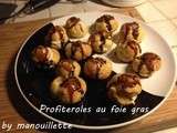 Profiteroles à la mousse de foie gras, glaçage au balsamique