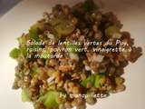 Salade de lentilles verte du Puy, raisins, poivron vert, vinaigrette à la moutarde