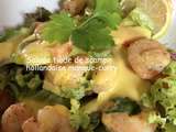 Salade de scampi, hollandaise mangue-curry