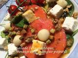 Salade feta-pastèque, vinaigrette mange-papaye