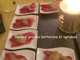 Saumon gravlax betterave et agrumes
