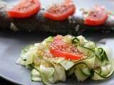 Truites en papillotes et tagliatelles de courgette