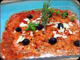 Aubergines en sauce tomate aux olives & parmesan,  cuisson vapeur 
