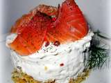 Mini cheese cakes et verrines au saumon fumé et crevettes