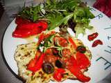 Mini omelette individuelle garnie  poivron, viande, olives, piment 