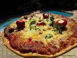 Pizza du soleil aux confits + crème de légumes et herbes de Provence