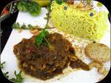 Steak de thon mariné à la sauce tomate - soja - curry à l'indienne