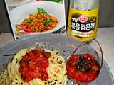 Test Spaghetti en sauce PÂTE de basilic SACRÉ Kimchi Passion
