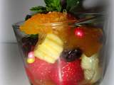 Verrines de fruits au sirop et à la confiture/tartinade au gingembre