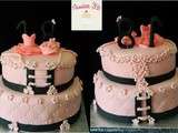 Du rose et noir pour un gâteau féminin