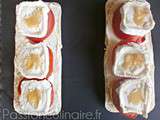 Sandwich façon panini au chèvre, tomates et miel - Chaque étape en photo