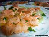 Carpaccio de concombre et de saumon