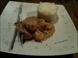 Gambas sauce lait de coco curry