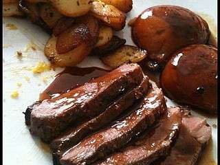 Magret de canard aux pêches