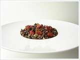 Lentilles noires au chorizo