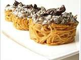 Spaghettis forestières et sa crème amandes