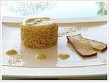 Tofu poêlé à la vanille, coulis d'oignon et riz au paprika