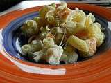 Pâtes ricotta-mozzarella et crabe