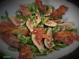Salade de roquette aux figues et bacon