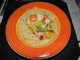 Spaghetti sauce dindonneau aux légumes pour wok