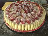 Gâteau d'anniversaire fraises, framboises et mascarpone