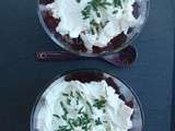 Verrine de betteraves et chèvre frais