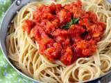 Spaghettis à la bolognaise aux protéines de soja {vegan}