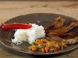 Aiguillettes de canard caramélisées avec riz blanc Thai et ses petits légumes sautés au wok - Dimanche 10 mars à 11h30