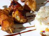 D'Anne Alassane : brochettes de poulet, sauce yakitori