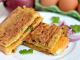 Bread omelette - Sandwich à l'omelette inversé - street food comme à Delhi