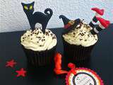 Lizibule la sorcière et le chat noir... cupcakes au chocolat pour Halloween