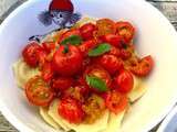 Ravioles ricotta, jambon cru et tomates cerises... Culino Versions du mois de Juin
