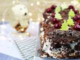 Bûche de Noël façon Forêt noire, Griottes - Chocolat