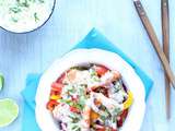 Salade de Crevettes & Légumes croquants à la Crème de coco