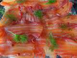 Gravlax de saumon à la betterave et au campari