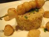 Quinoa aux crevettes et saint jacques , façon risotto