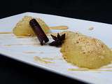Poire epicee en crumble au speculoos, sauce speculoos