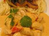 Poulet coco curry & son wok de legumes