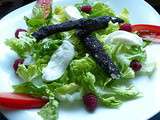 Salade au poulet noir croustillant & framboises