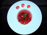 Soupe de fruits du jardin au rose de provence & basilic